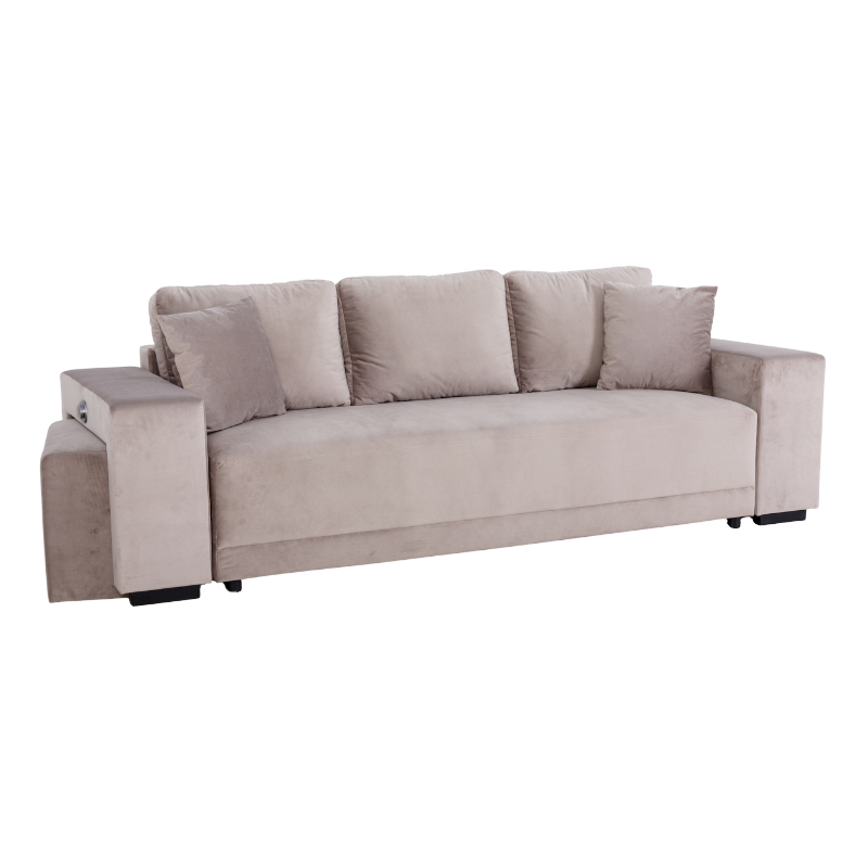 VEGA.S Lincoln Canapé droit convertible 3 places – Riviera Taupe