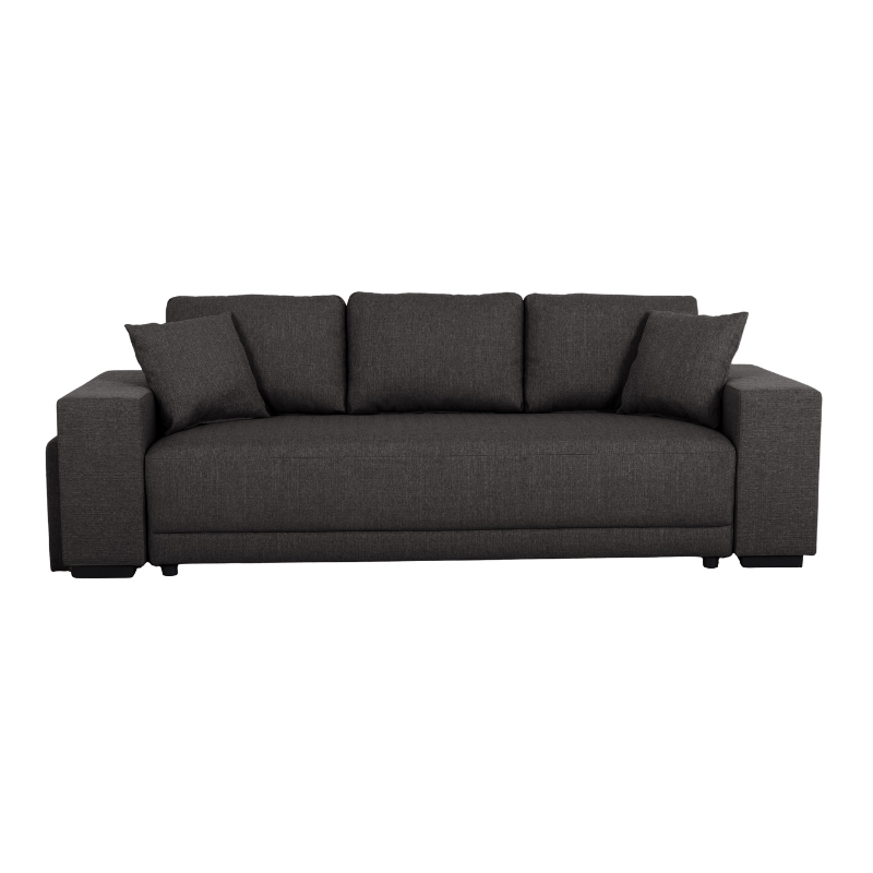 VEGA.S Lincoln Canapé droit convertible 3 places – Tissu texturé Anthracite