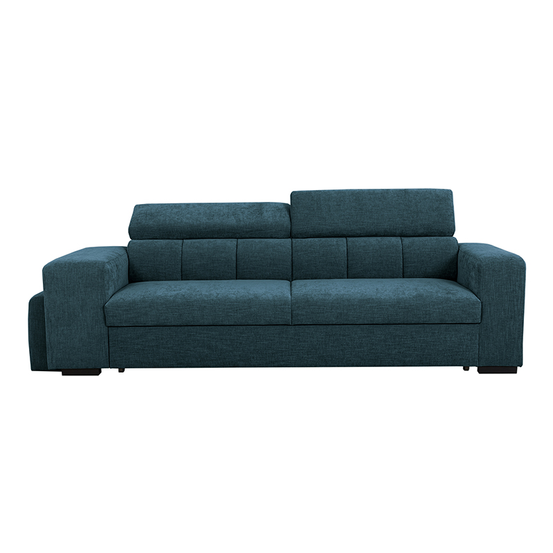SIRIUS.S Lincoln Canapé droit convertible 3 places – Tissu lisse Ocean
